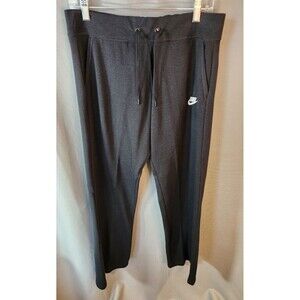 Nike NSW‎ Fleece Open Hem Pants Womens Large L Measures 32 x 31 Black 803652-010